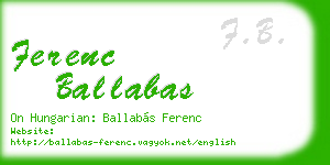ferenc ballabas business card